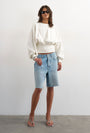Image of REGA CINCH WAIST SWEATSHIRT in off white, by brand TOP SHOP