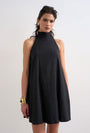 Image of SARA SL TRAPEZE MINI DRESS in black, by brand TOP SHOP