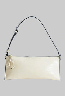 Front image of the Simone shoulder bag in beige, by brand Top shop