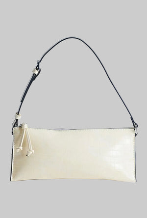 Front image of the Simone shoulder bag in beige, by brand Top shop