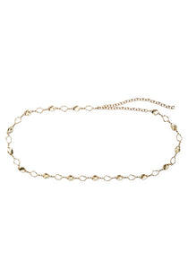 Front image of the Aida chain waist belt in gold, by brand Vero moda