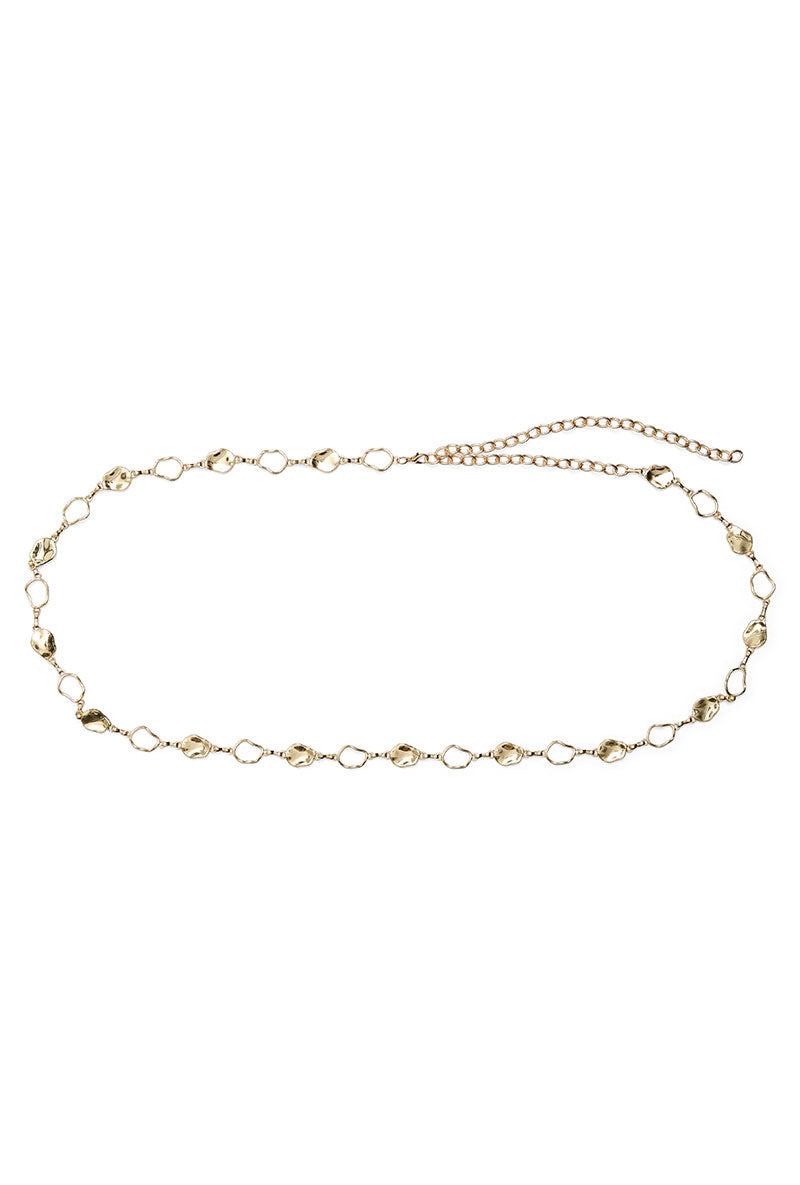Front image of Aida chain waist belt in gold, by brand Vero moda