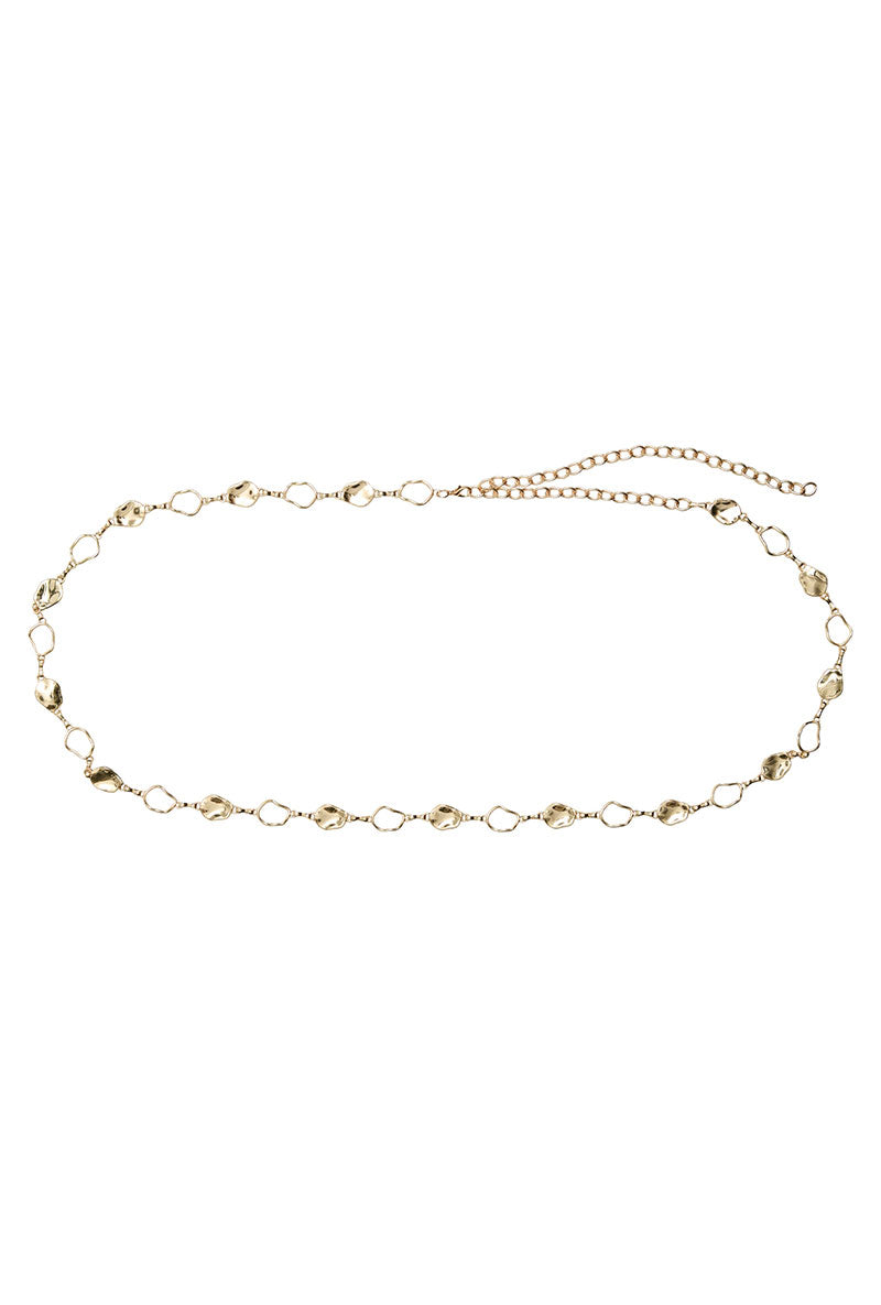 Front image of Aida chain waist belt in gold, by brand Vero moda