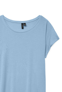Detail image of the Ava plain ss top in blue, by brand Vero moda