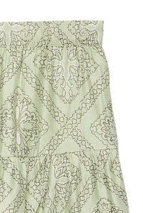 Detail image of the Bliss h/w short detail skirt in green, by brand Vero moda