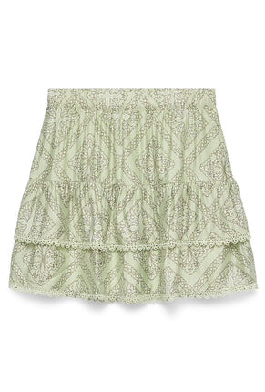 Front image of Bliss h/w short detail skirt in green, by brand Vero moda