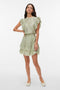 Front image of a model wearing Bliss s/l details top in green, by brand Vero moda