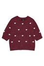 Image of DOFFY INTARSIA ONECK PULLOVER in burgundy, by brand VERO MODA
