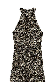 Detail image of the Easy joy s/l long halterneck dress in all over print, by brand Vero moda