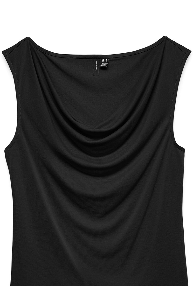 Detail image of Joan sl waterfall top in black, by brand Vero moda