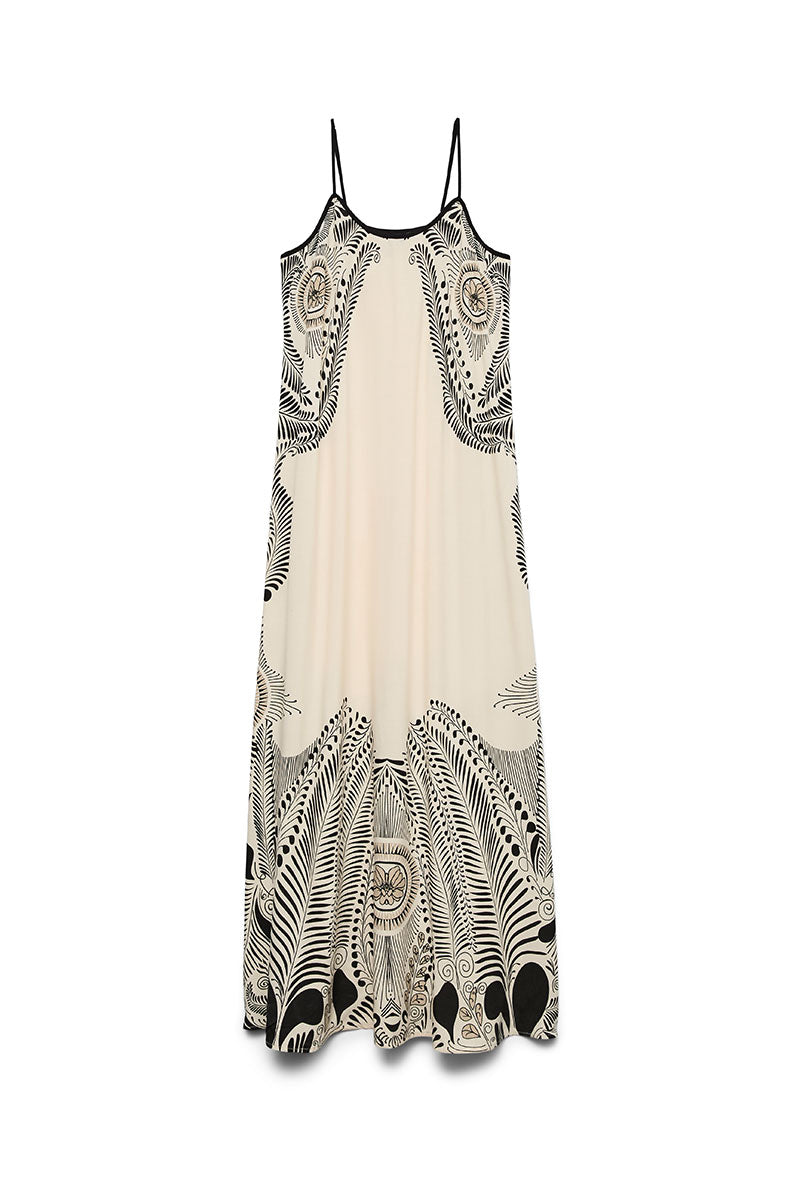 Front image of Lalita zola ankle dress in beige, by brand Vero moda