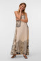 Front image of a model wearing Lalita zola ankle dress in beige, by brand Vero moda
