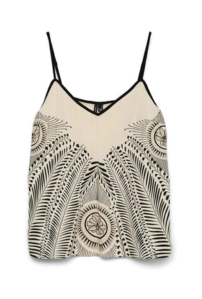 Front image of Lalita zola singlet top in beige, by brand Vero moda