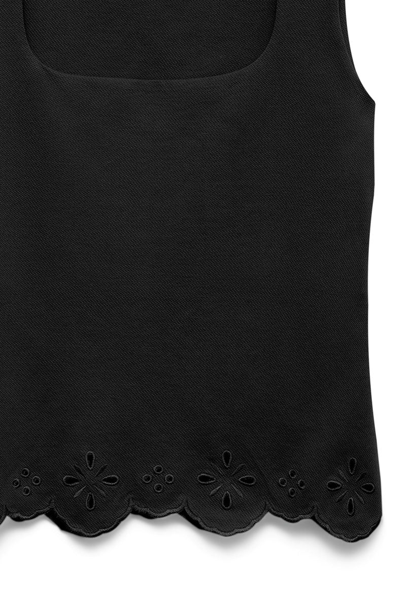 Detail image of Louise sl square neck top in black, by brand Vero moda