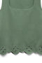 Detail image of the Louise sl square neck top in green, by brand Vero moda
