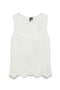 Front image of Louise sl square neck top in white, by brand Vero moda