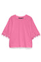 Front image of Lyla ss oneck top in pink, by brand Vero moda