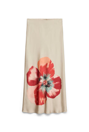 Front image of Reba hibisca hw skirt in beige, by brand Vero moda