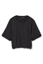 Image of AYA PENNY SS CROPPED TOP in black, by brand VERO MODA
