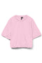 Front image of Aya penny ss cropped top in pink, by brand Vero moda