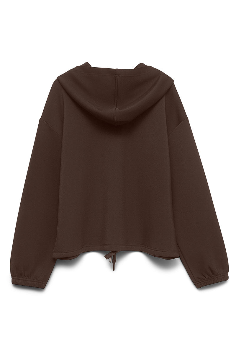 Back image of Bellis ls hoodie in chocolate, by brand Vero moda