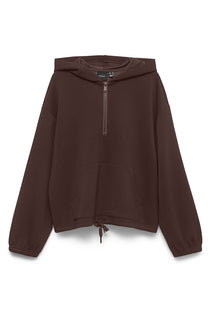 Front image of the Bellis ls hoodie in chocolate, by brand Vero moda