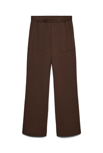 Front image of the Bellis mw straight pants in chocolate, by brand Vero moda
