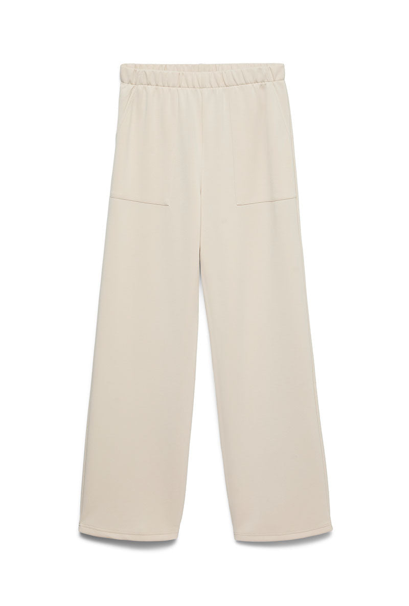 Front image of Bellis mw straight pants in stone, by brand Vero moda