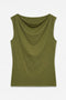 Front image of Cara sl boatneck top in olive, by brand Vero moda