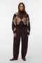 Front image of a model wearing Darla ls rollneck pullover in chocolate, by brand Vero moda