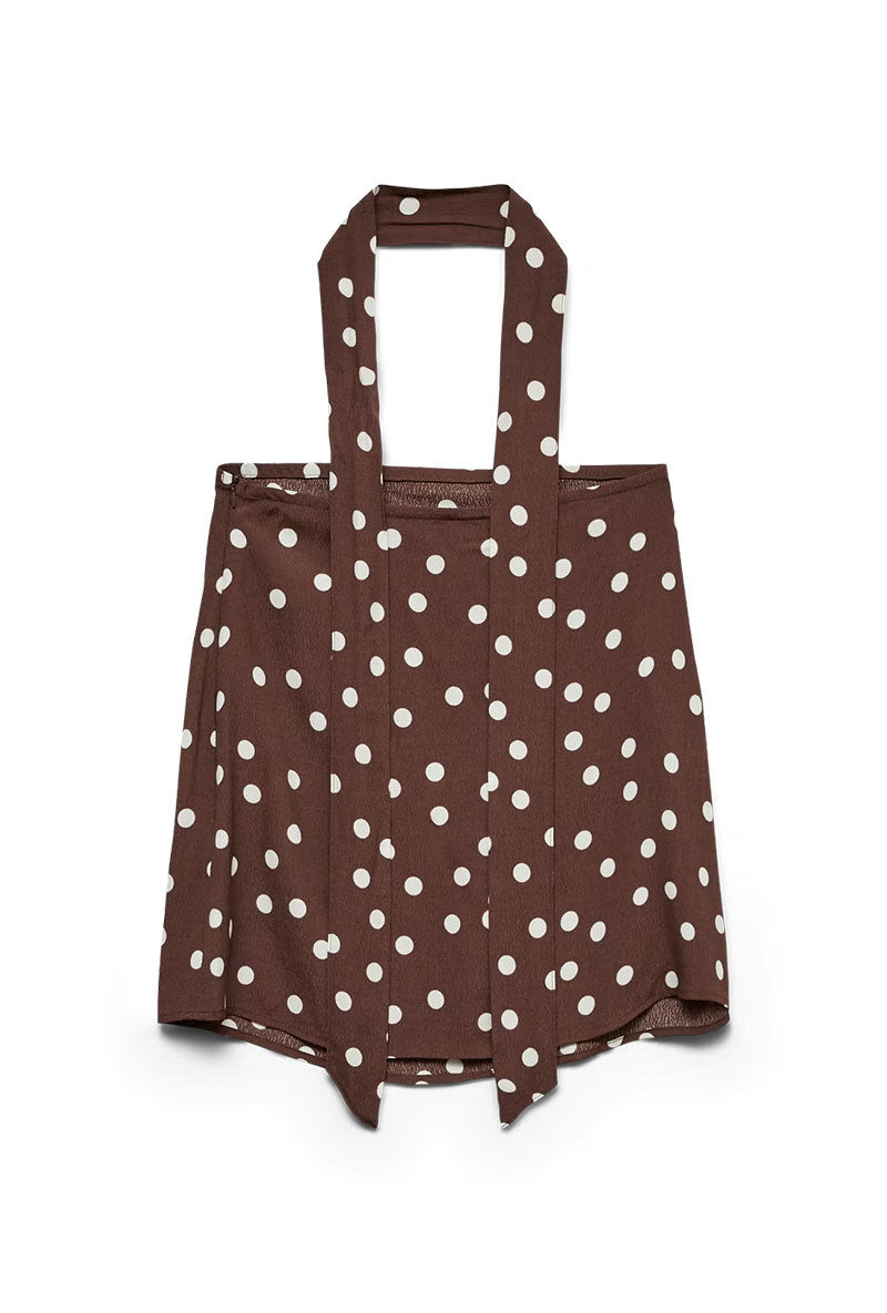 Back image of Elisa scarf tube top in chocolate, by brand Vero moda
