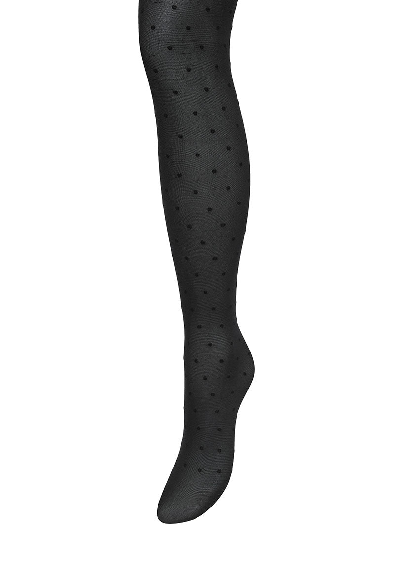 Front detail image of Fiona dot tights in black, by brand Vero moda