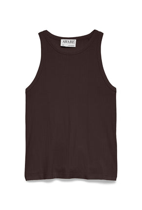 Front image of Irina oneck tank top in black, by brand Vero moda