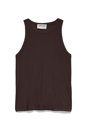 Front image of the Irina oneck tank top in black, by brand Vero moda