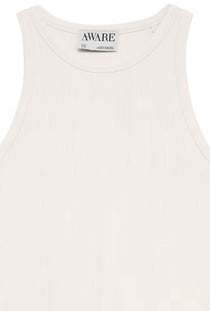 Detail image of the Irina oneck tank top in white, by brand Vero moda