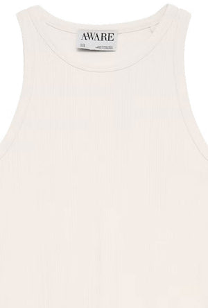 Detail image of the Irina oneck tank top in white, by brand Vero moda