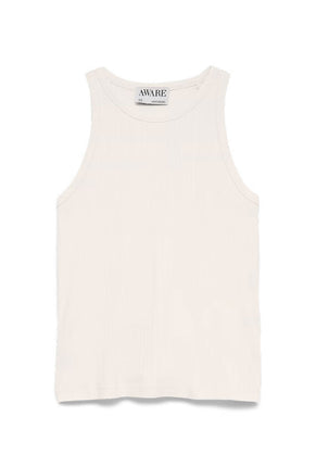 Front image of Irina oneck tank top in white, by brand Vero moda