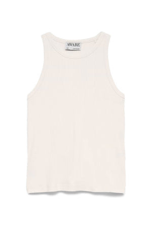 Front image of the Irina oneck tank top in white, by brand Vero moda