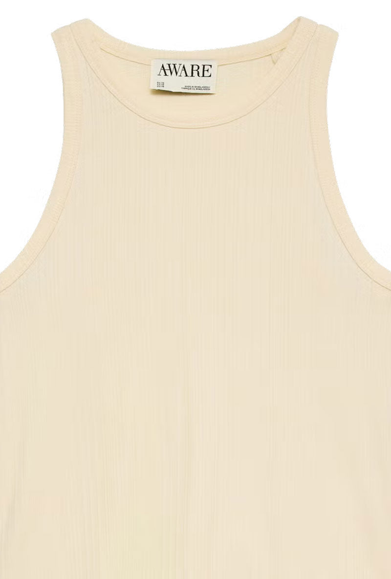 Detail image of Irina oneck tank top in vanilla, by brand Vero moda