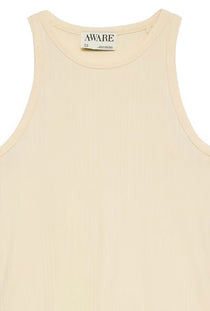 Detail image of the Irina oneck tank top in vanilla, by brand Vero moda