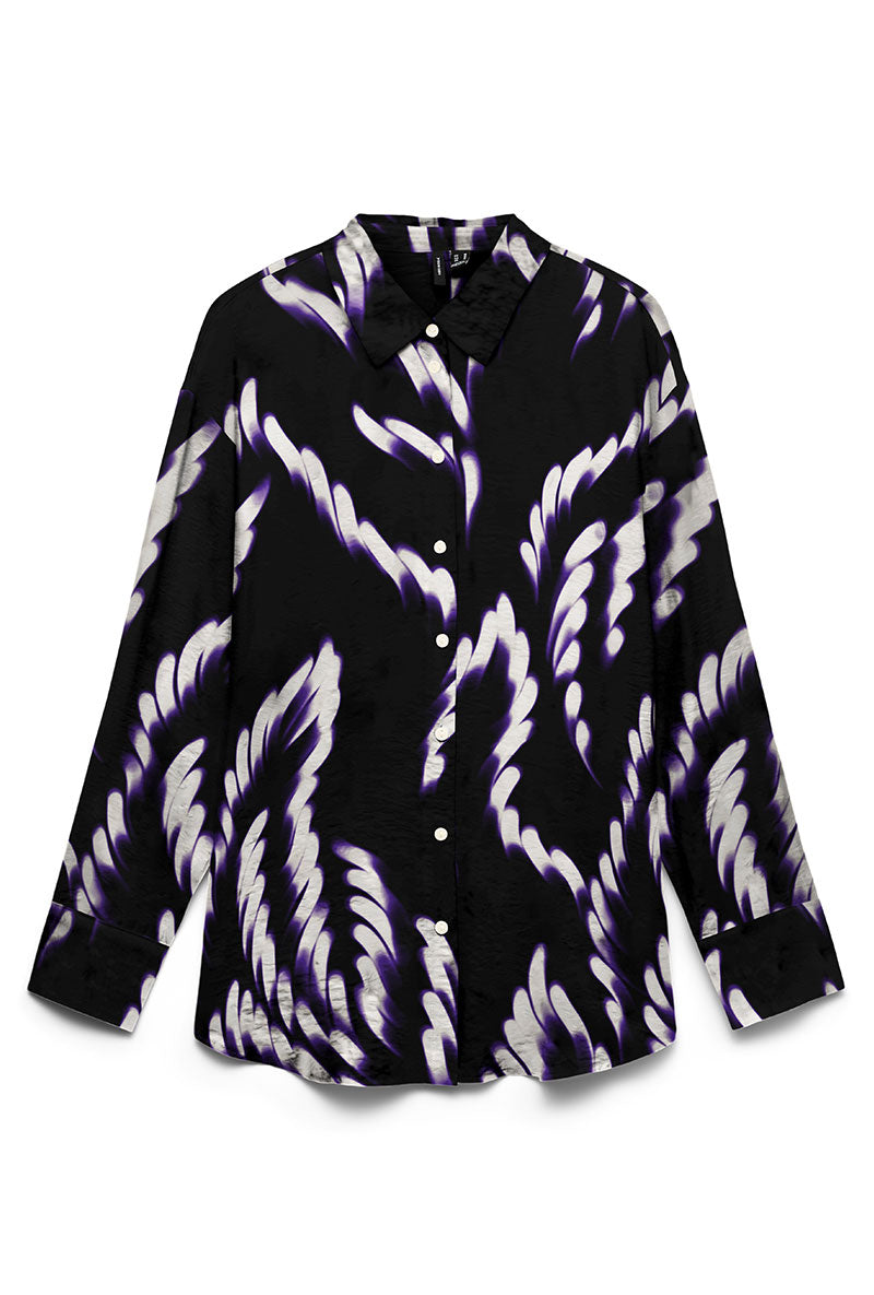 Front image of Joss maya ls shirt in black, by brand Vero moda