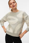 Front image of a model wearing the Lara ls oneck pullover in light grey, by brand Vero moda