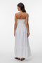 Back image of a model wearing the Lisa bandeau ankle dress in off white, by brand Vero moda