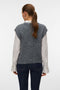 Back image of a model wearing the Marianna sl oneck vest in dark grey, by brand Vero moda