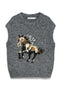 Front image of the Marianna sl oneck vest in dark grey, by brand Vero moda