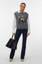 Front image of a model wearing Marianna sl oneck vest in dark grey, by brand Vero moda