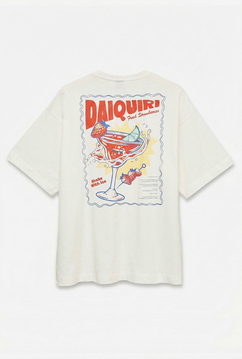Back image of Mira hailey ss oversize tee in white/red, by brand Vero moda