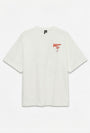 Image of MIRA HAILEY SS OVERSIZE TEE in white/red, by brand VERO MODA