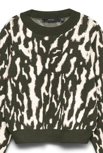 Front image of the Nancy ls oneck pullover in green, by brand Vero moda