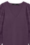 Front detailed image of the Puff ls oneck pullover in purple, by brand Vero moda